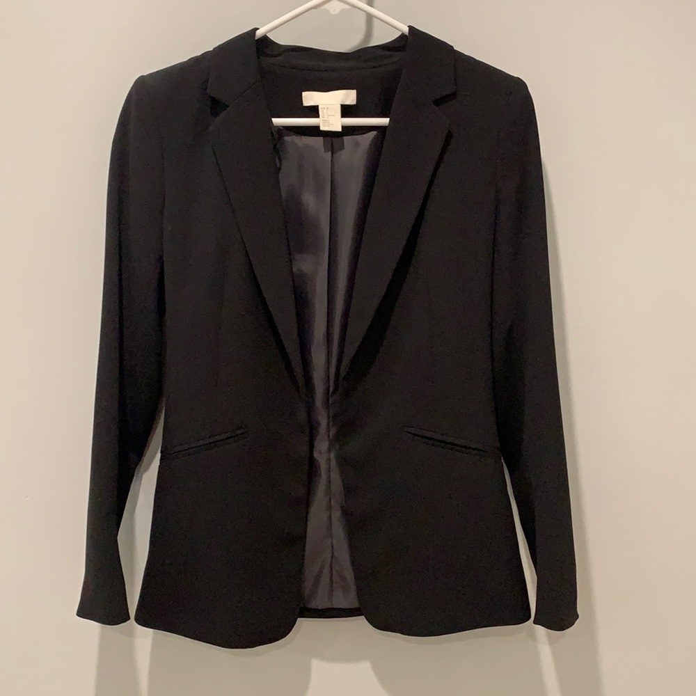 H&M Classic Fitted Blazer, Black, Size 2